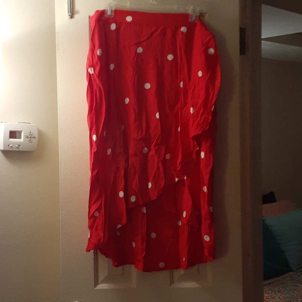 Polka dot wrap skirt